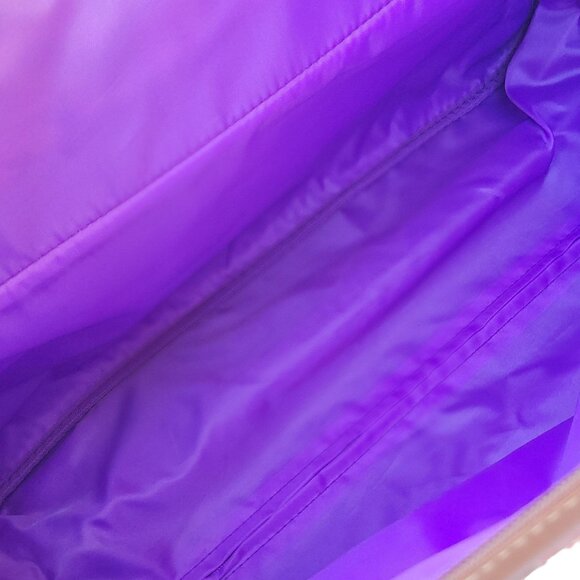 Lily Bloom Wheeled Duffel Bag 20" Raking It In Living Large Purple  Floral Mater - Picture 15 of 16